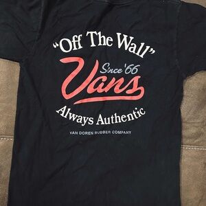 Vans Black Tee with Red and White Graphic
